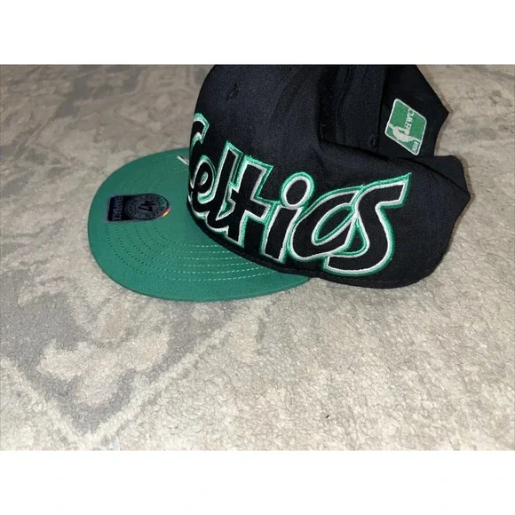 Boston Celtics Hardwood Classic Hat '47 brand Snapback Black Green One Size Mens - Picture 2 of 6